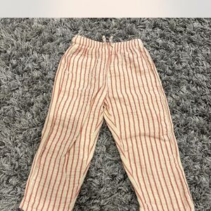 Zara Kids Cream and Red Striped Pants